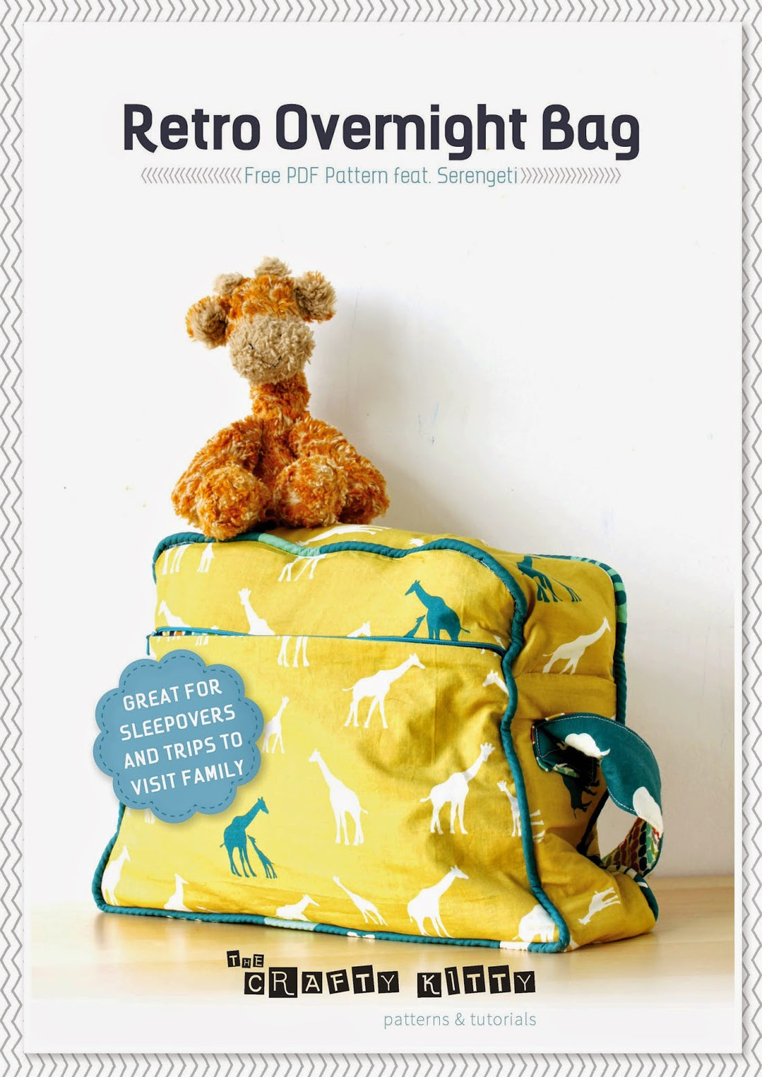 Free PDF Pattern | Retro Overnight Bag | by The Crafty Kitty