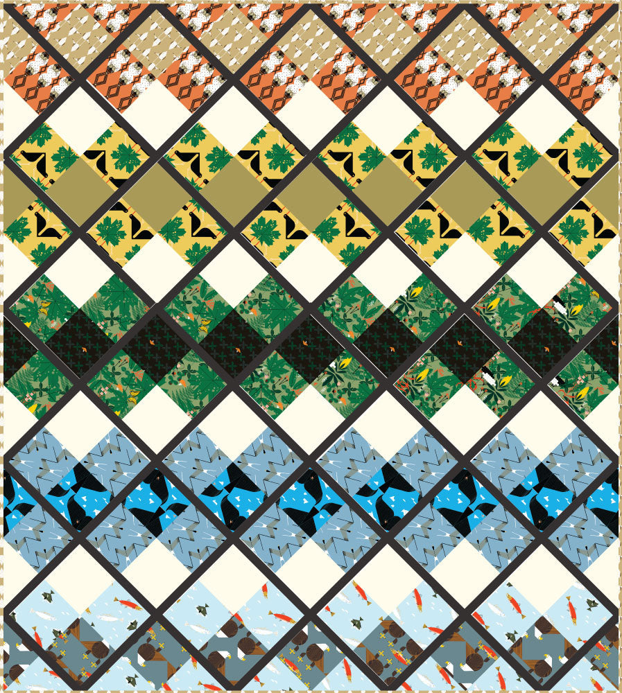 Glacier Argyle Quilt Pattern Featuring Charley Harper Glacier Bay