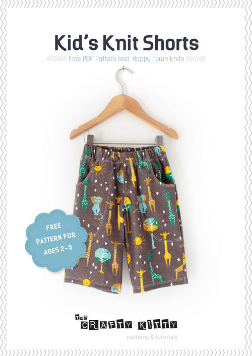 Free PDF Pattern | Knit Shorts for Kids | by The Crafty Kitty
