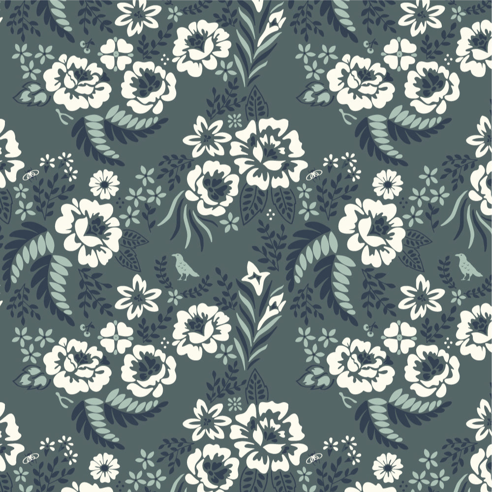 MERRY FLORAL SLATE KNIT