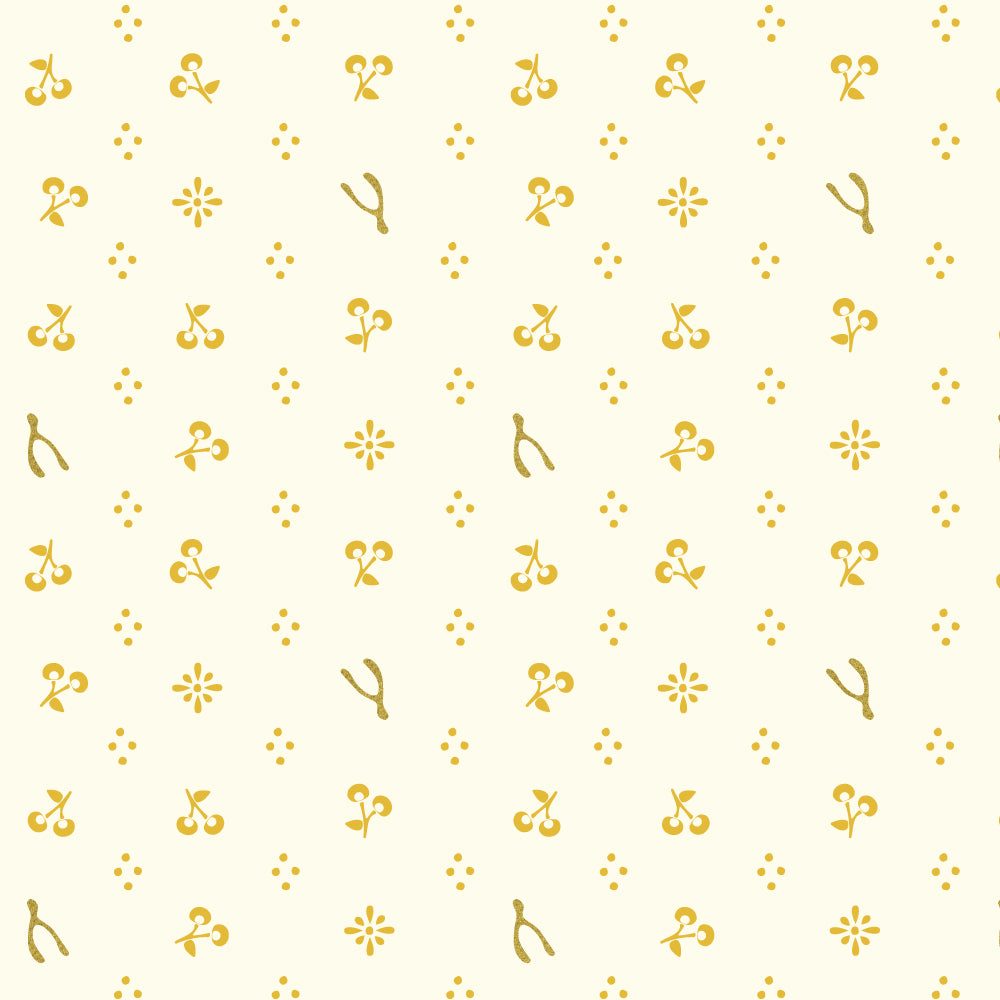 MERRYTHOUGHT CREAM/METALLIC DOUBLE GAUZE