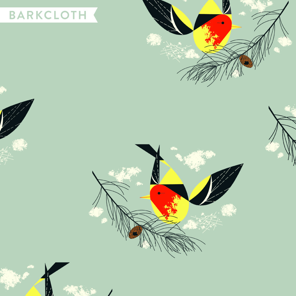 Large Western Tanager Barkcloth