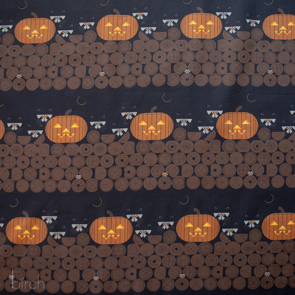 Pumpkin Raccoons Poplin