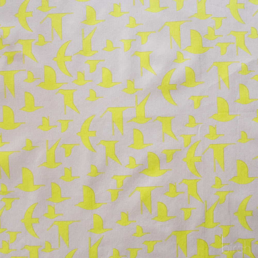 Maritime Birds Lemoncello Poplin