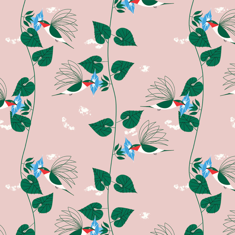 HUMMINGBIRDS BARKCLOTH