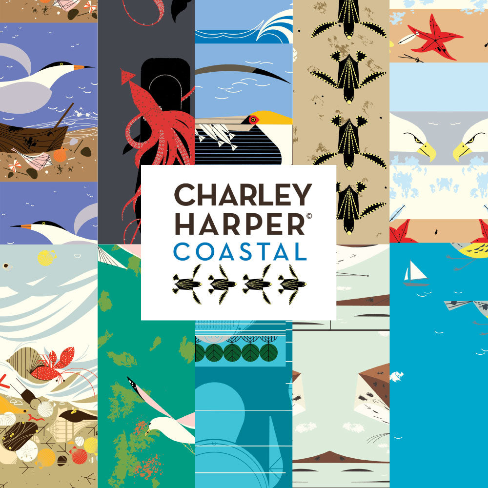 Charley Harper Coastal Fat Quarter Bundle, 10 Total