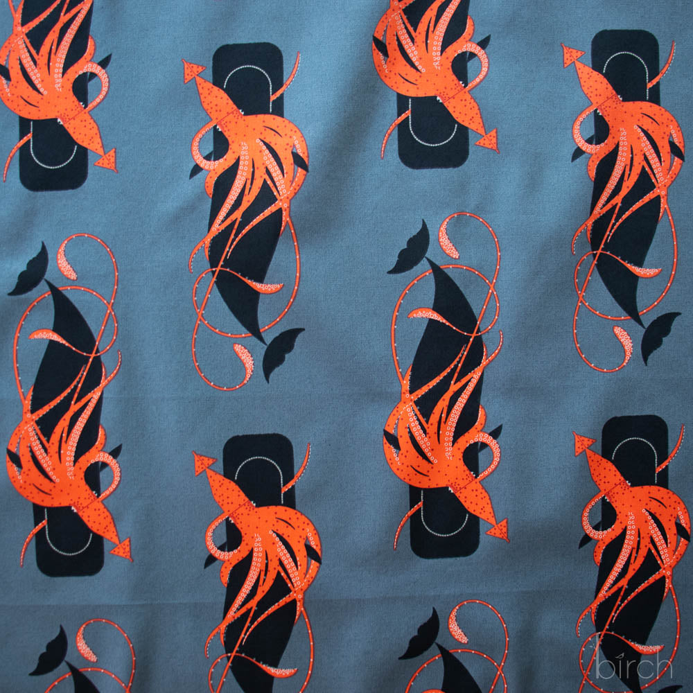 Small Squid and Whale Poplin