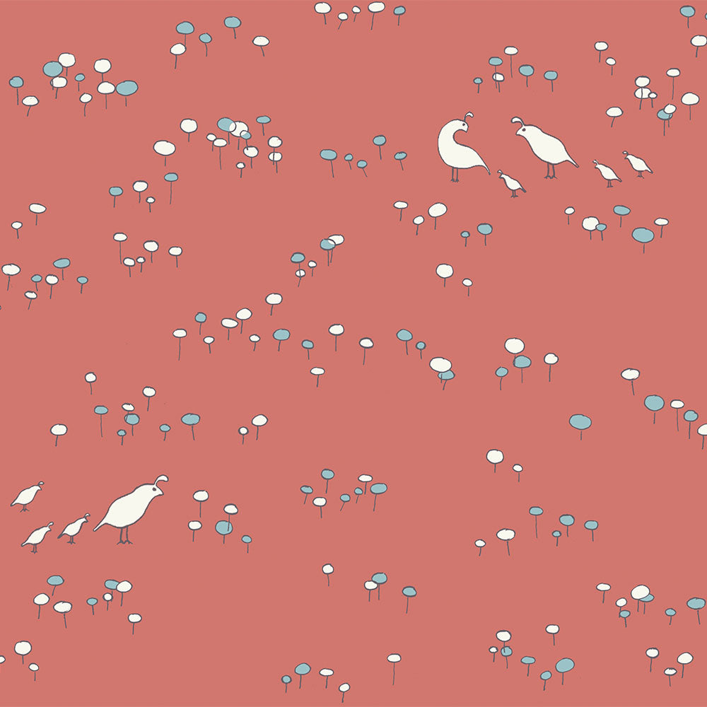 Quail Run Coral Poplin