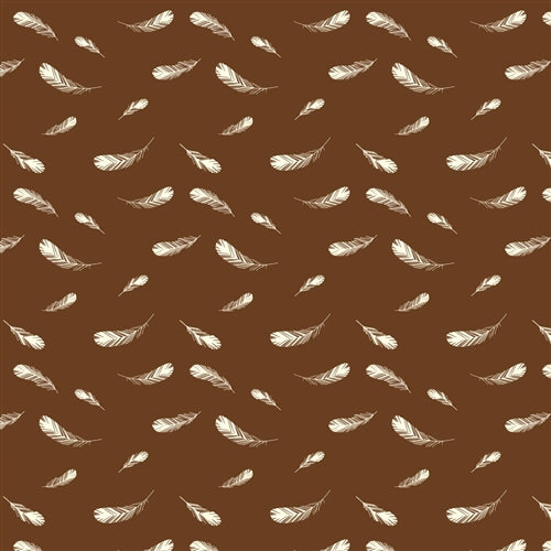 Feathers Brown Canvas