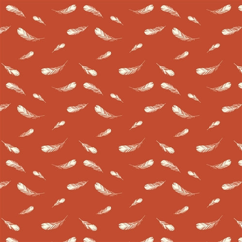 Feathers Coral Flannel