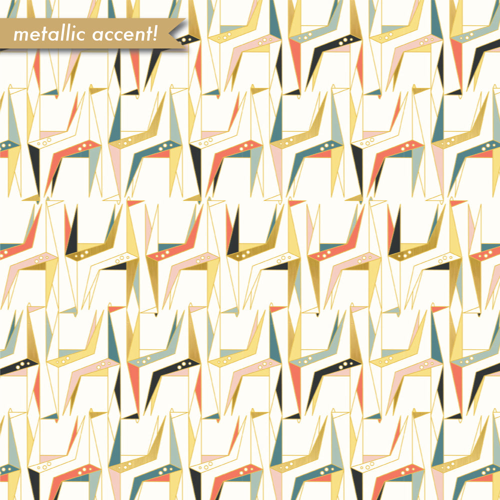GEO GIRAFFE MULTI/METALLIC GOLD JERSEY