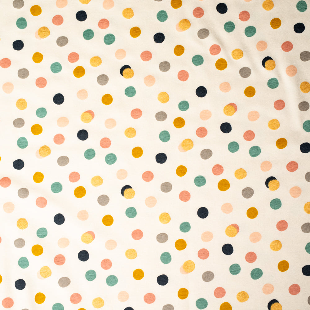 Mochi Dot Girl / Metallic Gold Interlock Knit