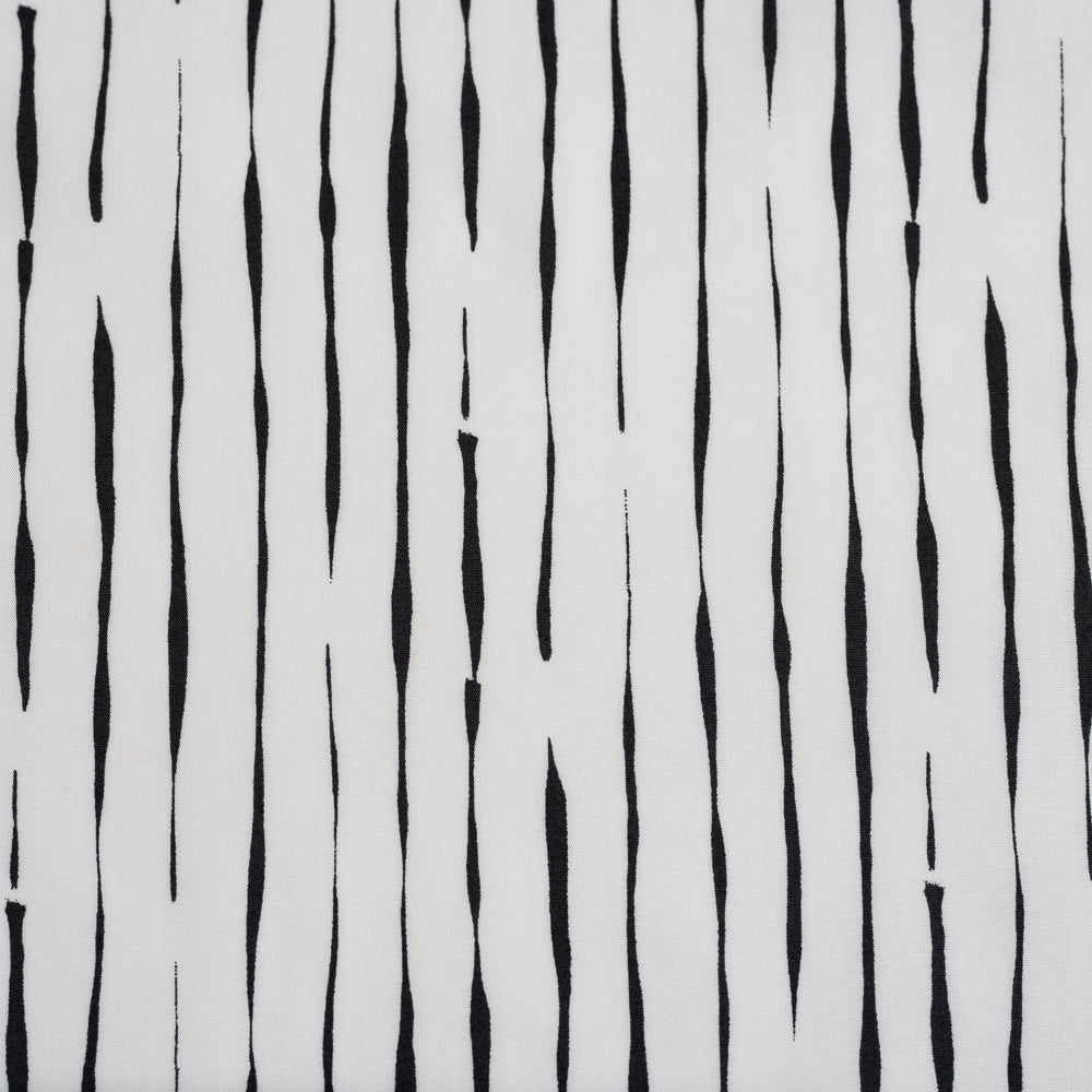 Stroke Cream Black Poplin