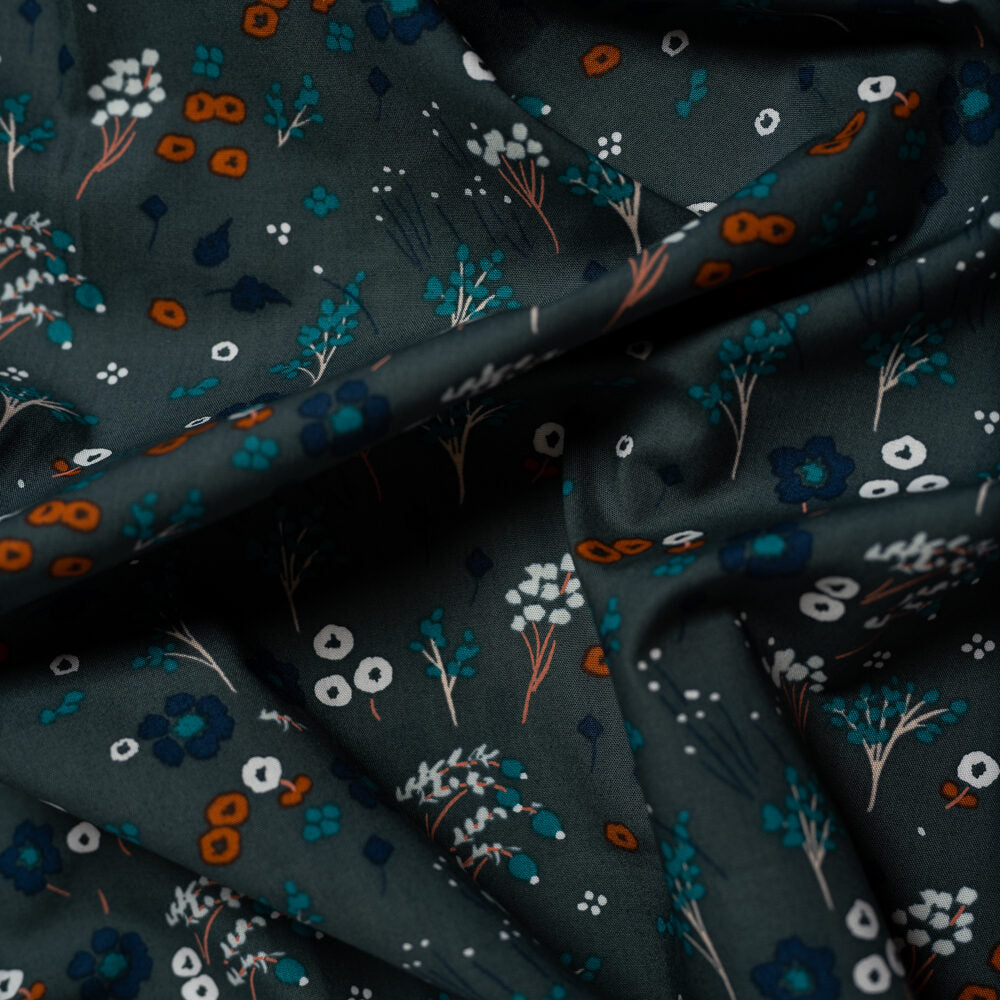 Baby Farrah Floral Slate Poplin