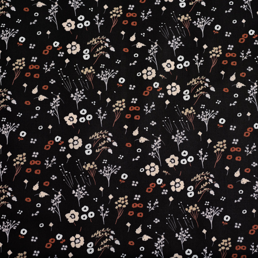 Baby Farrah Floral Soft Black Poplin