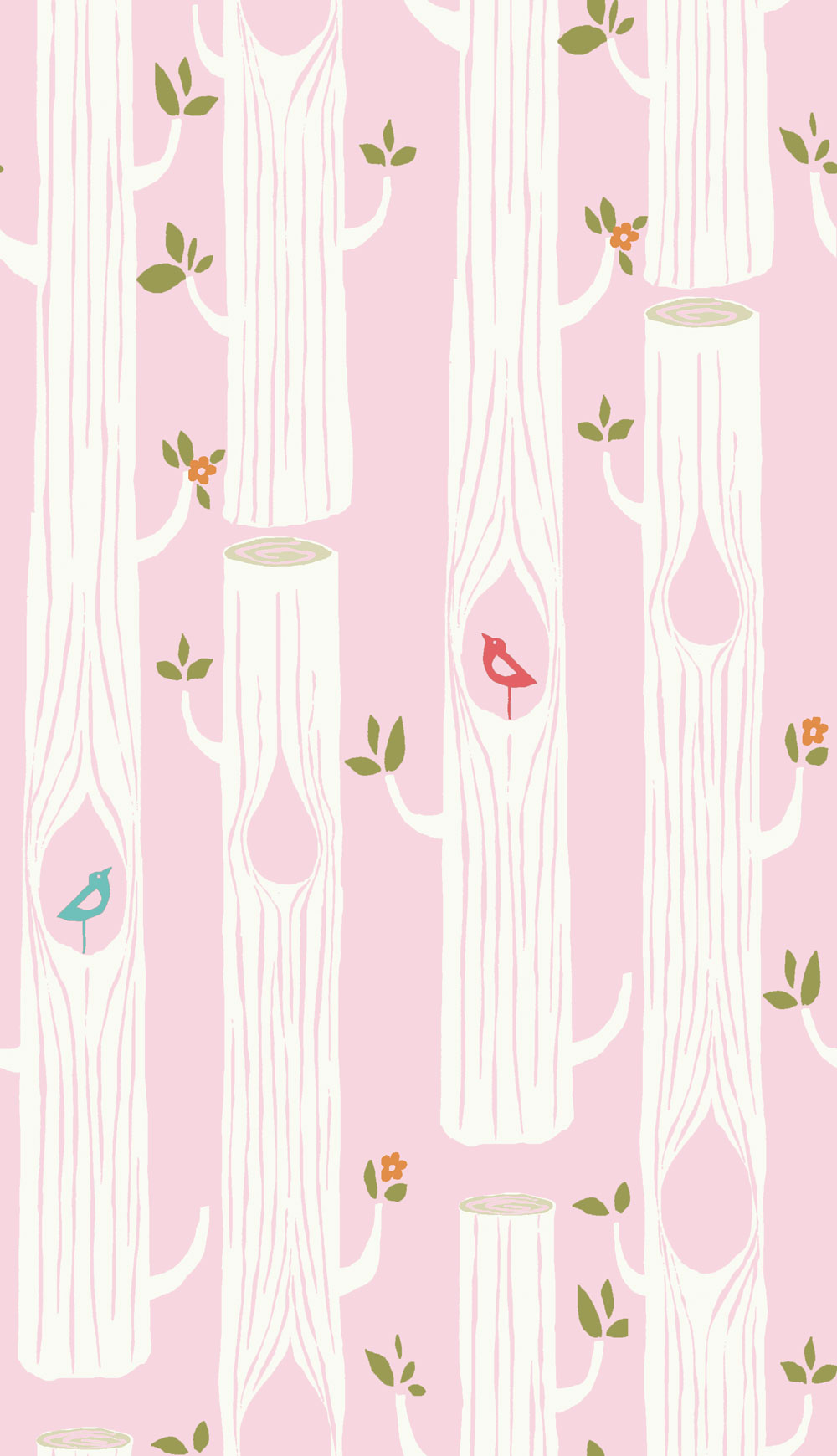 Tree Stripes Pink Knit