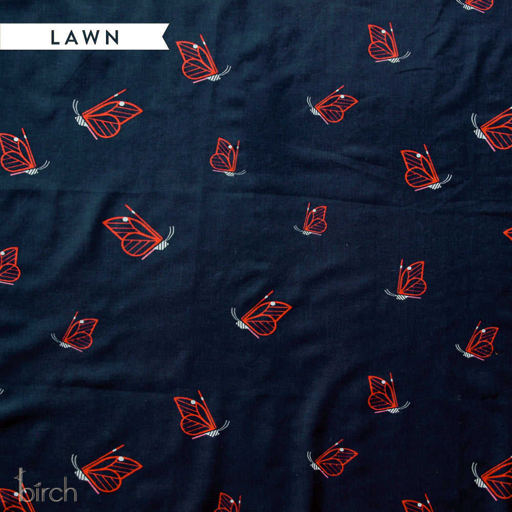 Red Butterfly Black LAWN
