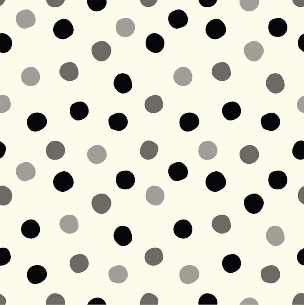 POP DOTS GREY SCALE DOUBLE GAUZE