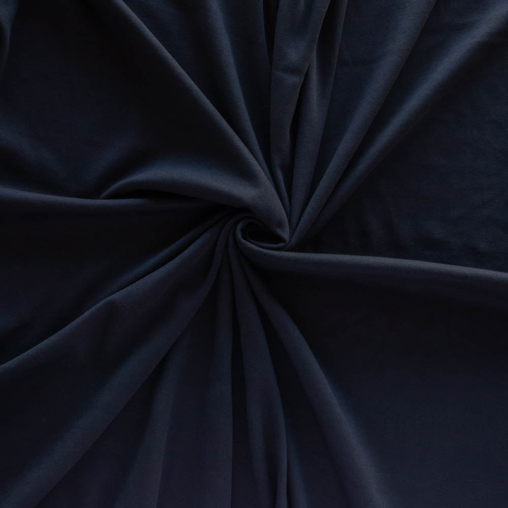 Jet Black Solid Interlock Knit