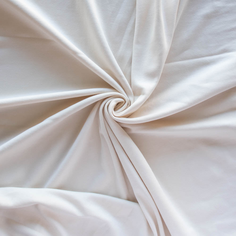 Cream Solid Interlock Knit