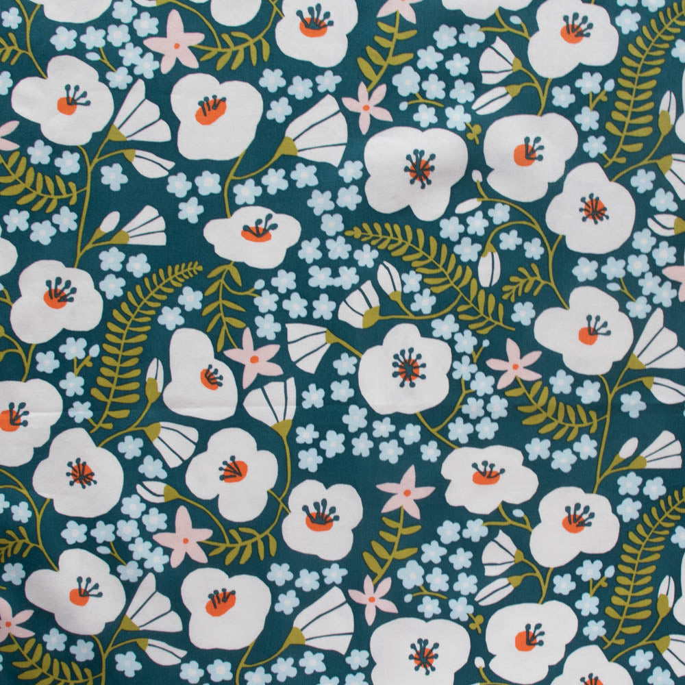 Big Blooms Deep Teal