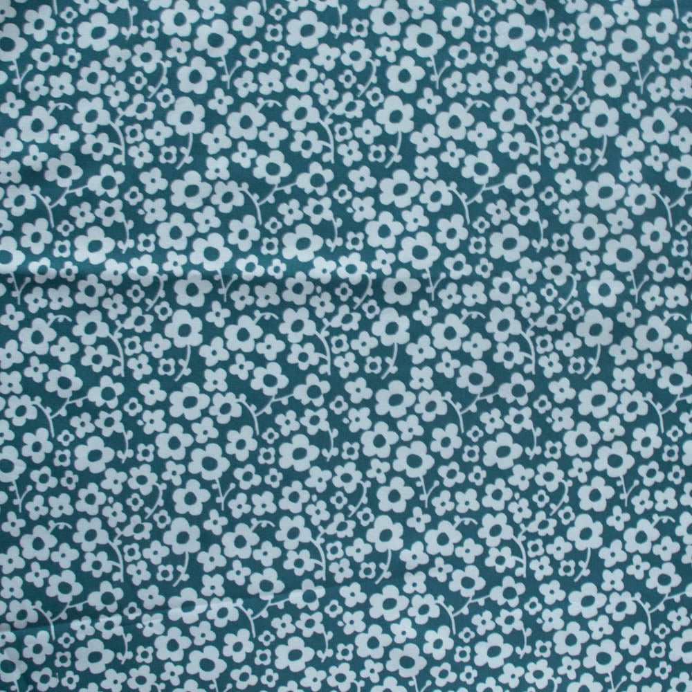 Pressed Flowers Deep Teal