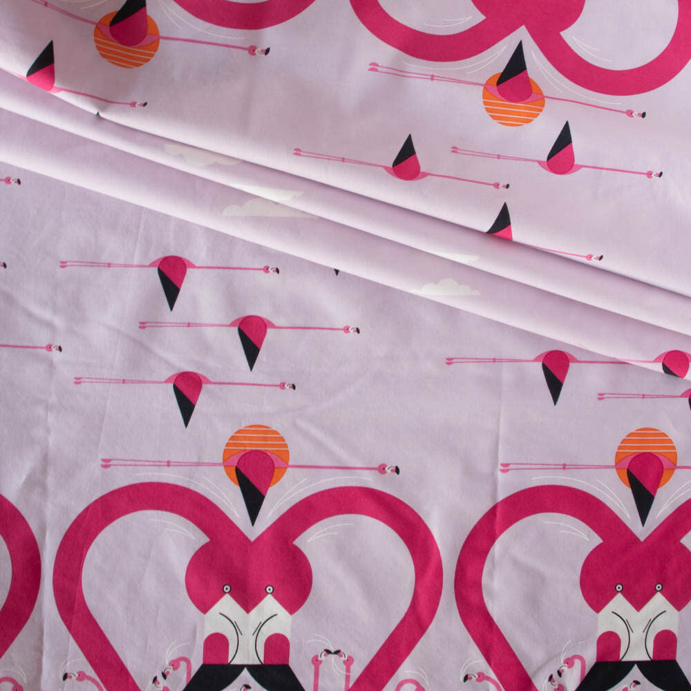 Flamingo-A-Go-Go Double Border 1yd Panel