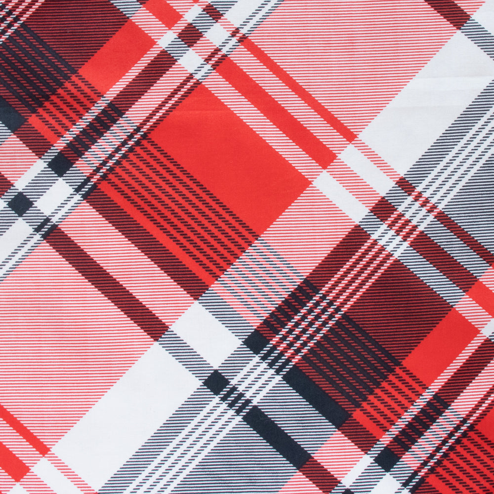 Diagonal Holiday Plaid Poplin