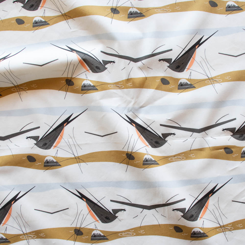 Tufted Titmouse Snow Poplin