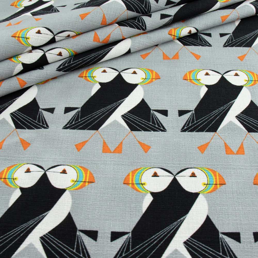Puffins Passing Barkcloth - SHIPMENT SOLD OUT, COLLECTING BO'S