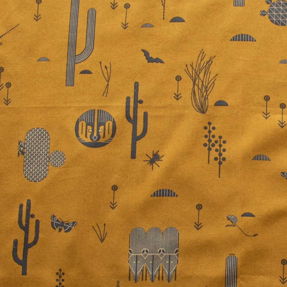 Desert Silhouettes Brown Poplin