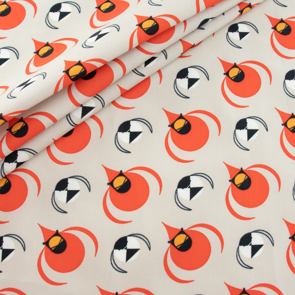 Cardinal and Chickadee Poplin