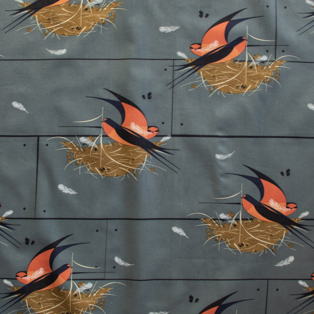 Barn Swallow Graphite Poplin