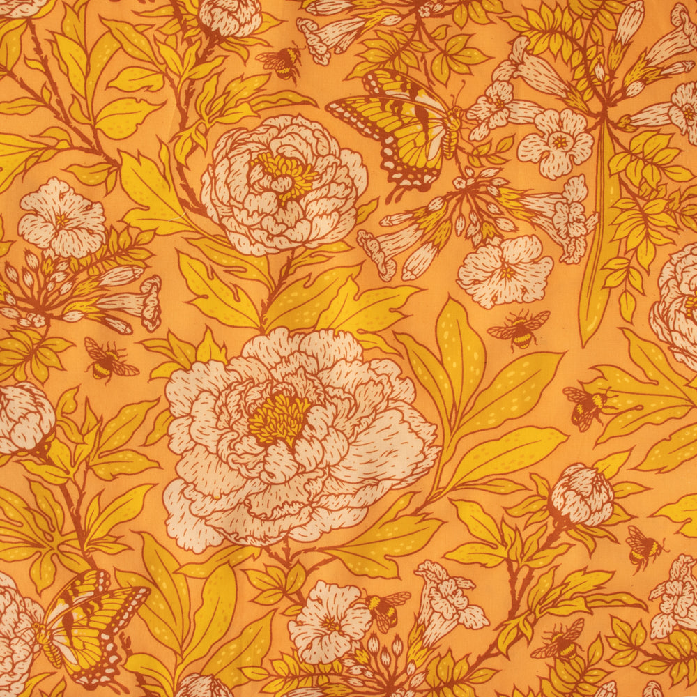 Large Peonies Peach Gold LAWN