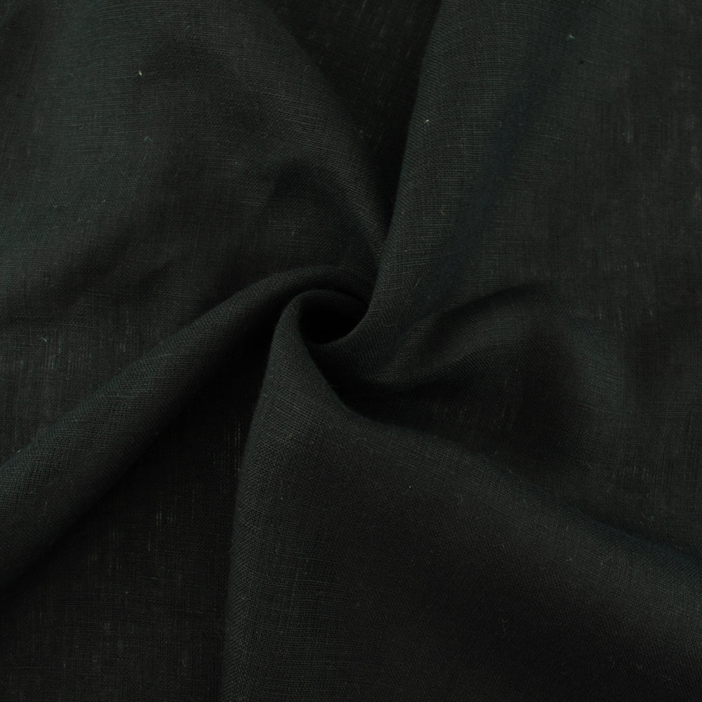 Black Solid Linen
