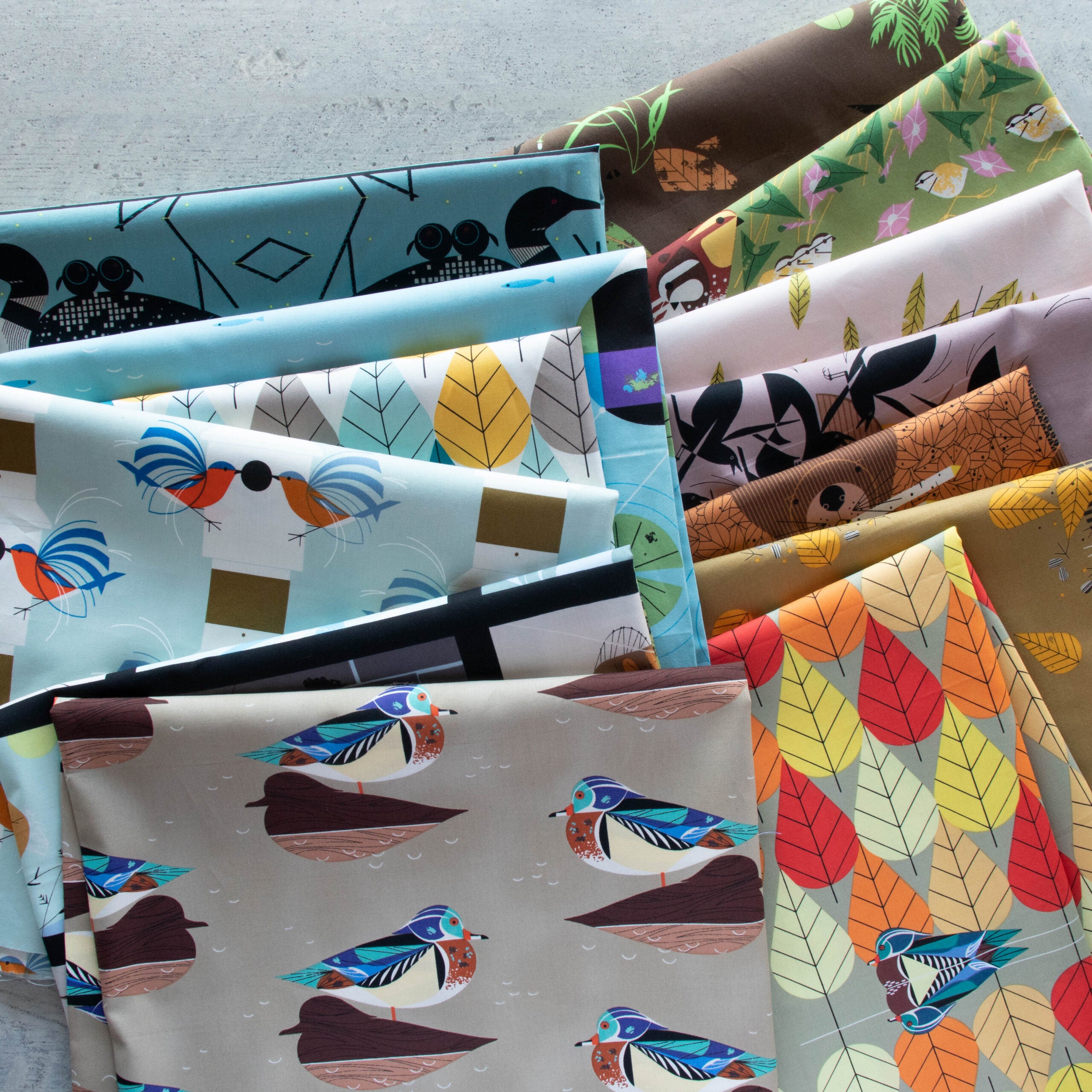 Charley Harper Lakehouse Vol. 3 Fat Quarter Bundle, 13 Total