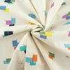Squares and Dashes Bright Multi Poplin