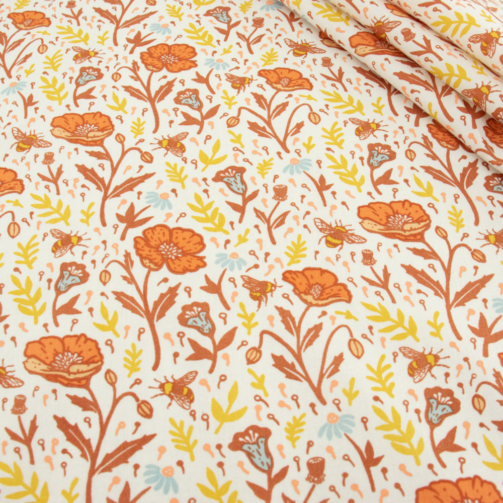 Poppies Cream Poplin