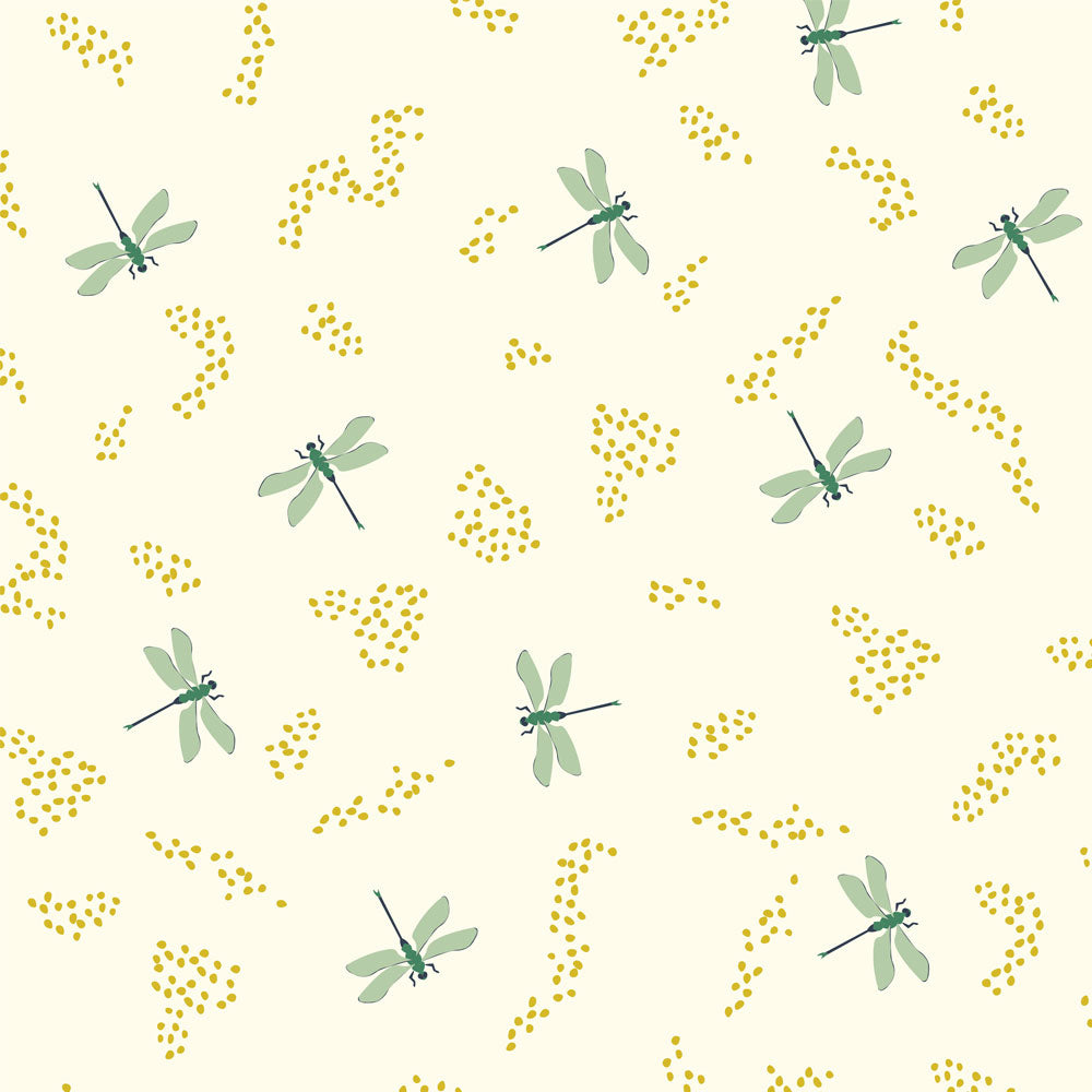 DRAGONFLIES CREAM DOUBLE GAUZE