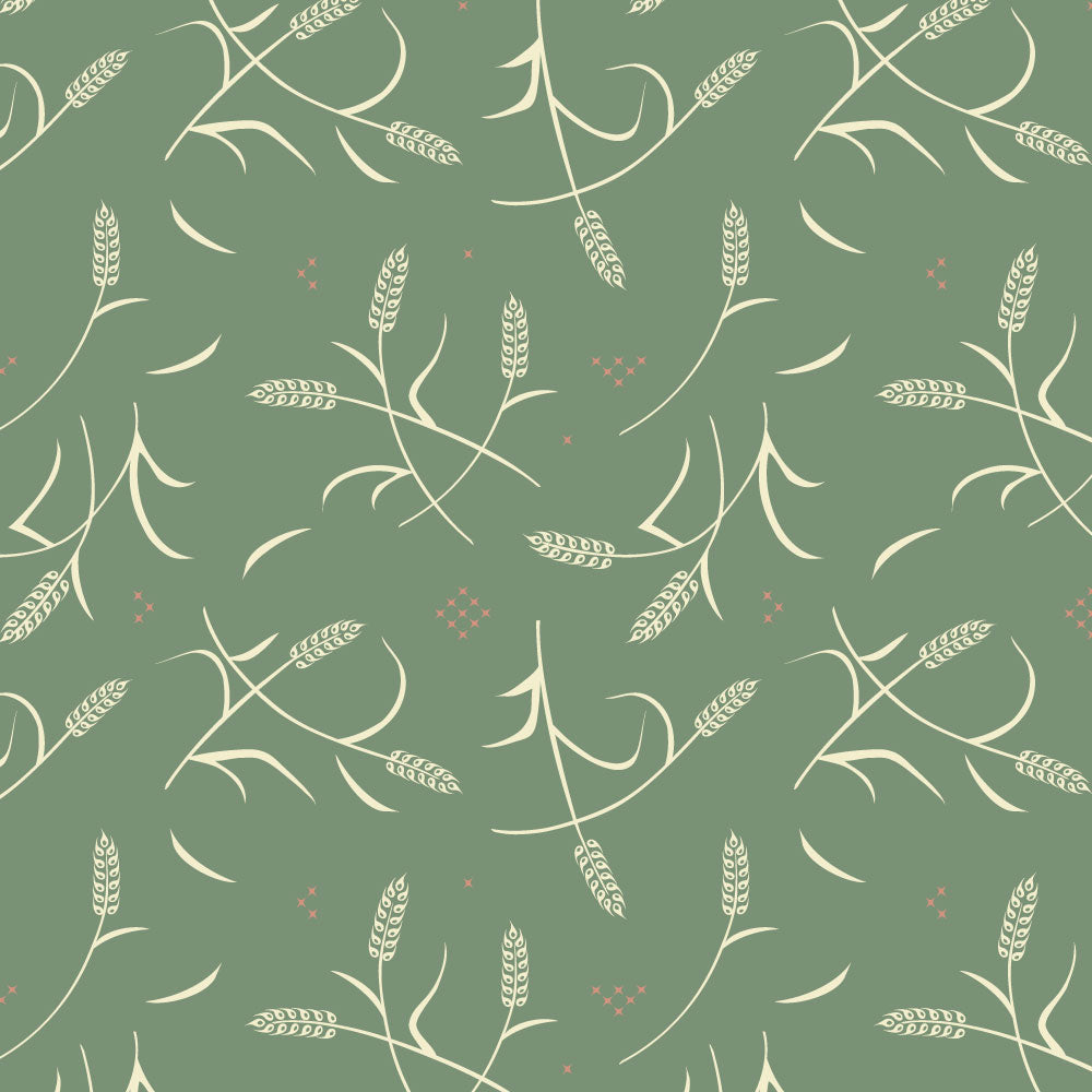 Tossed Wheat Green Poplin
