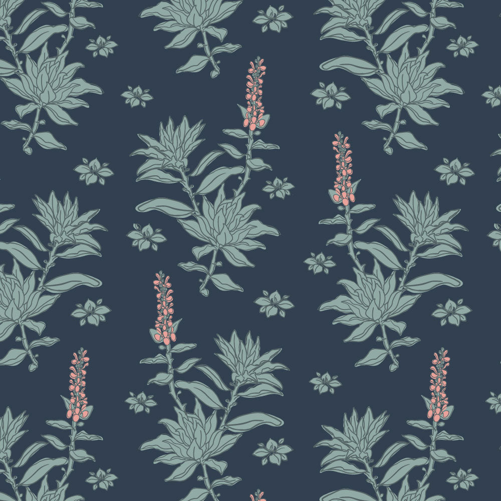 White Sage Dark Denim Poplin