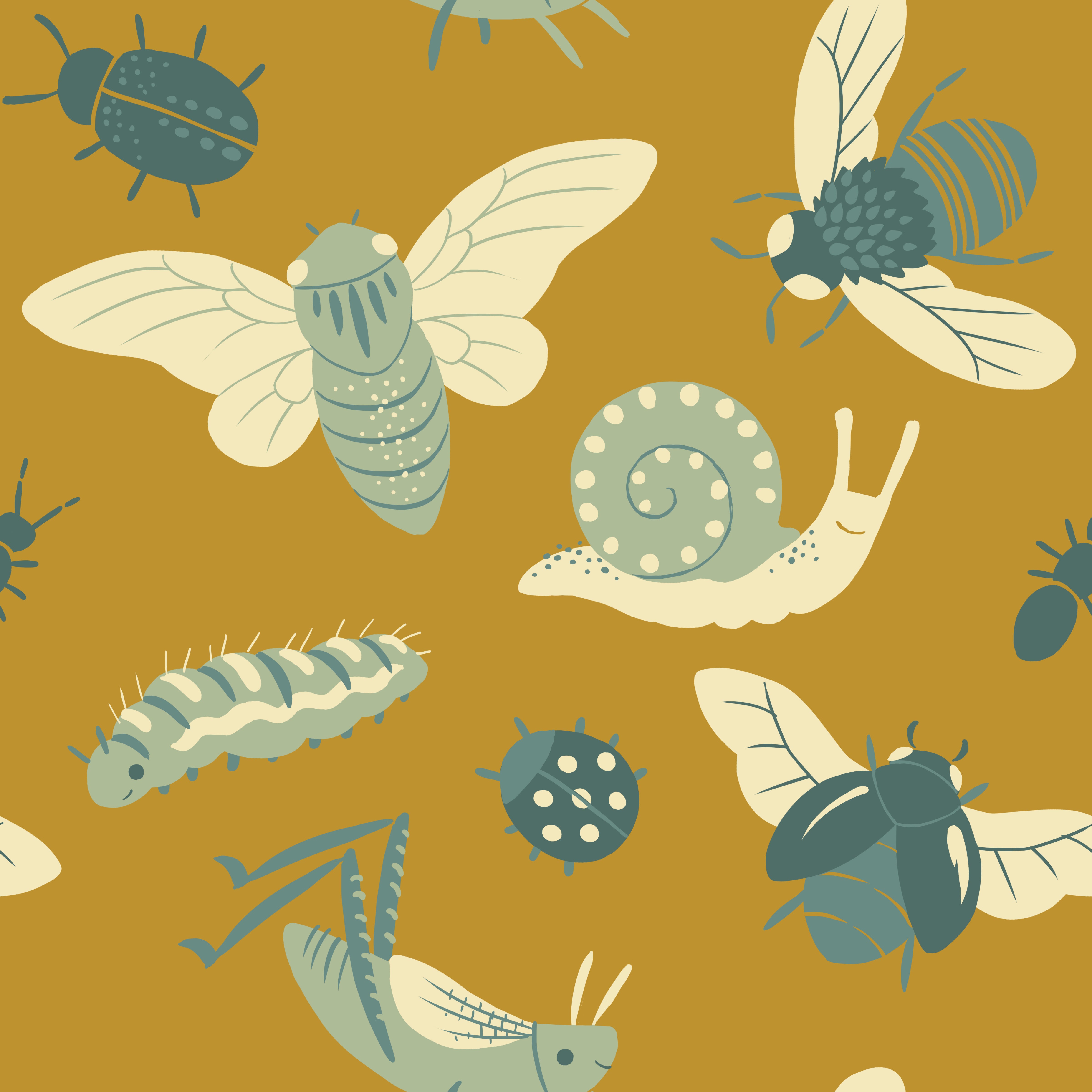 Bugs Gold Canvas