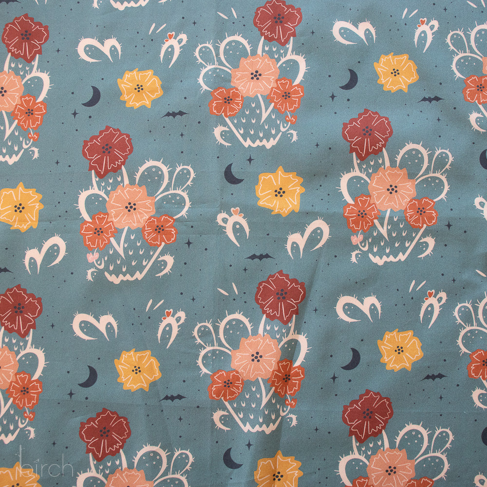 Night Cactus Denim Poplin