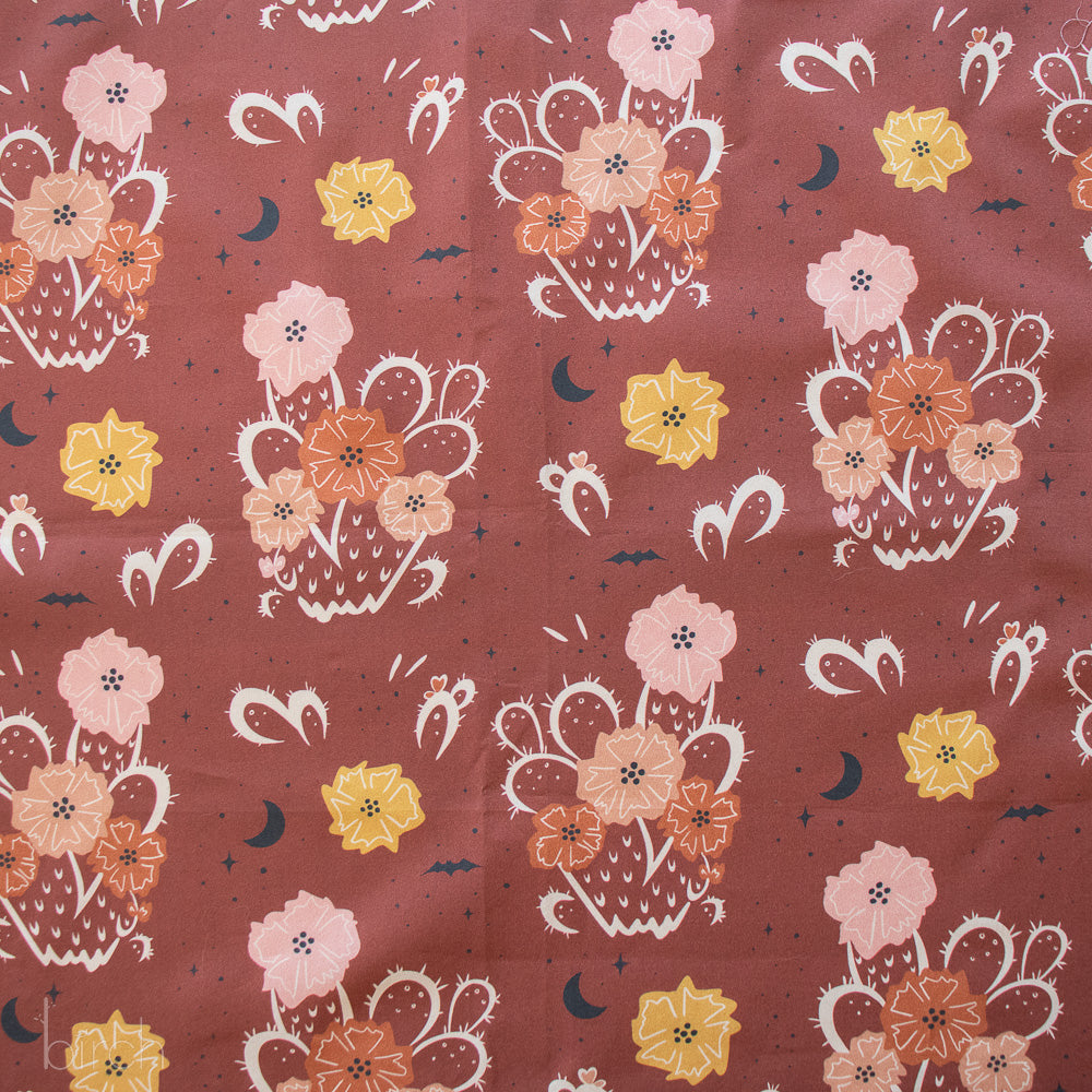 Night Cactus Terra Cotta Poplin