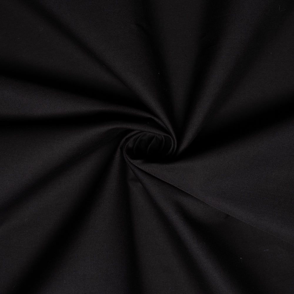 Jet Black Solid Poplin