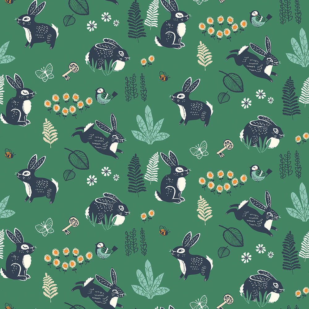 BUNNY HOP GREEN POPLIN