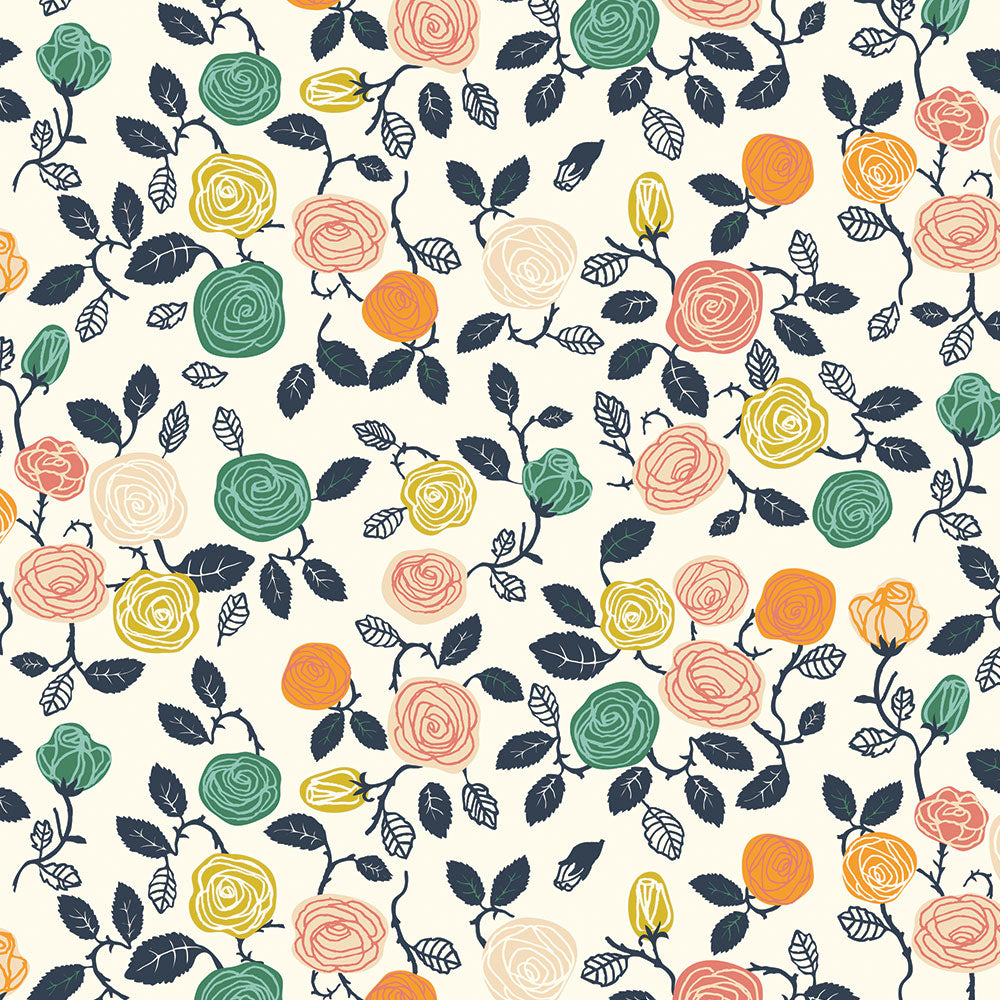 ROSES CREAM DOUBLE GAUZE