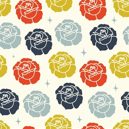 STAMPED ROSE CREAM KNIT