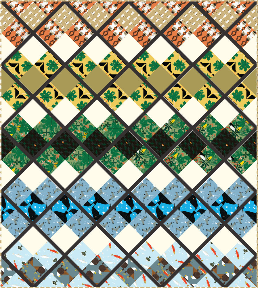 Glacier Argyle Quilt Pattern Featuring Charley Harper Glacier Bay