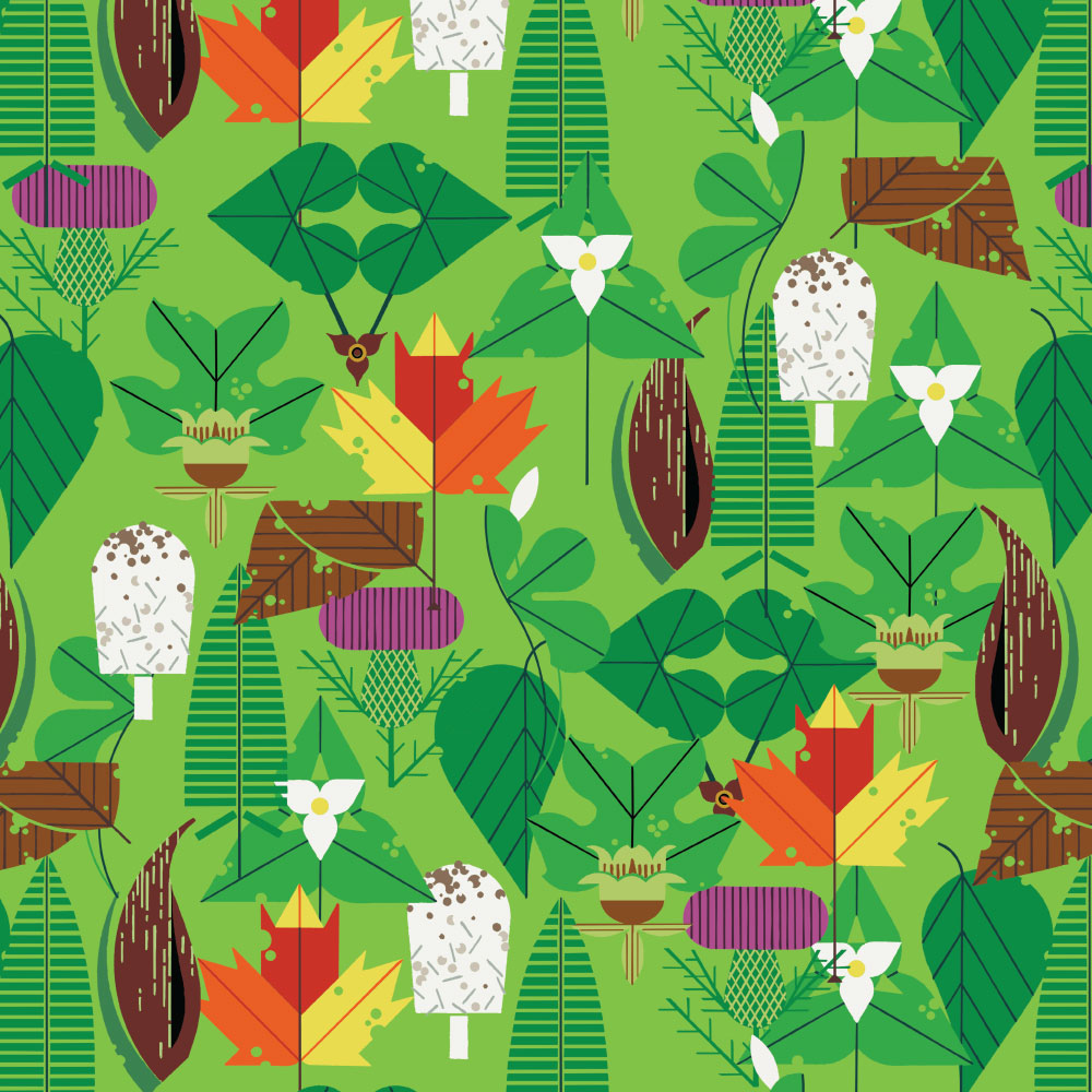 Shaker Lakes Foliage Barkcloth